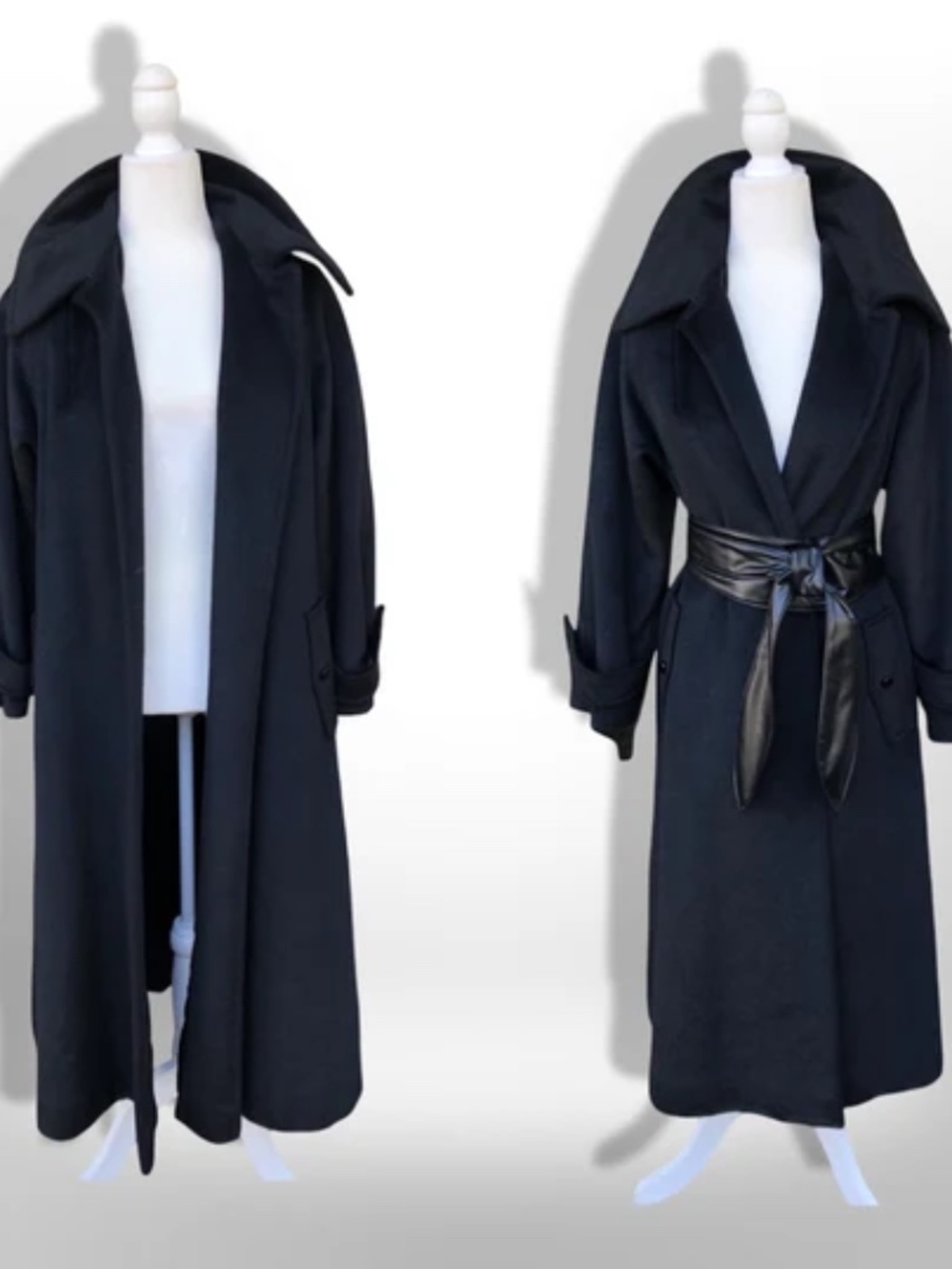 Lilli Ann 60’s Vintage Black Vintage Wool Minimalist Coat L